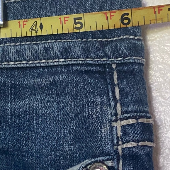 Paisley Sky Jean Mid Wash Blue Low Rise Boot Cut 5 Pocket W12 Embroidery Studded - Picture 11 of 16